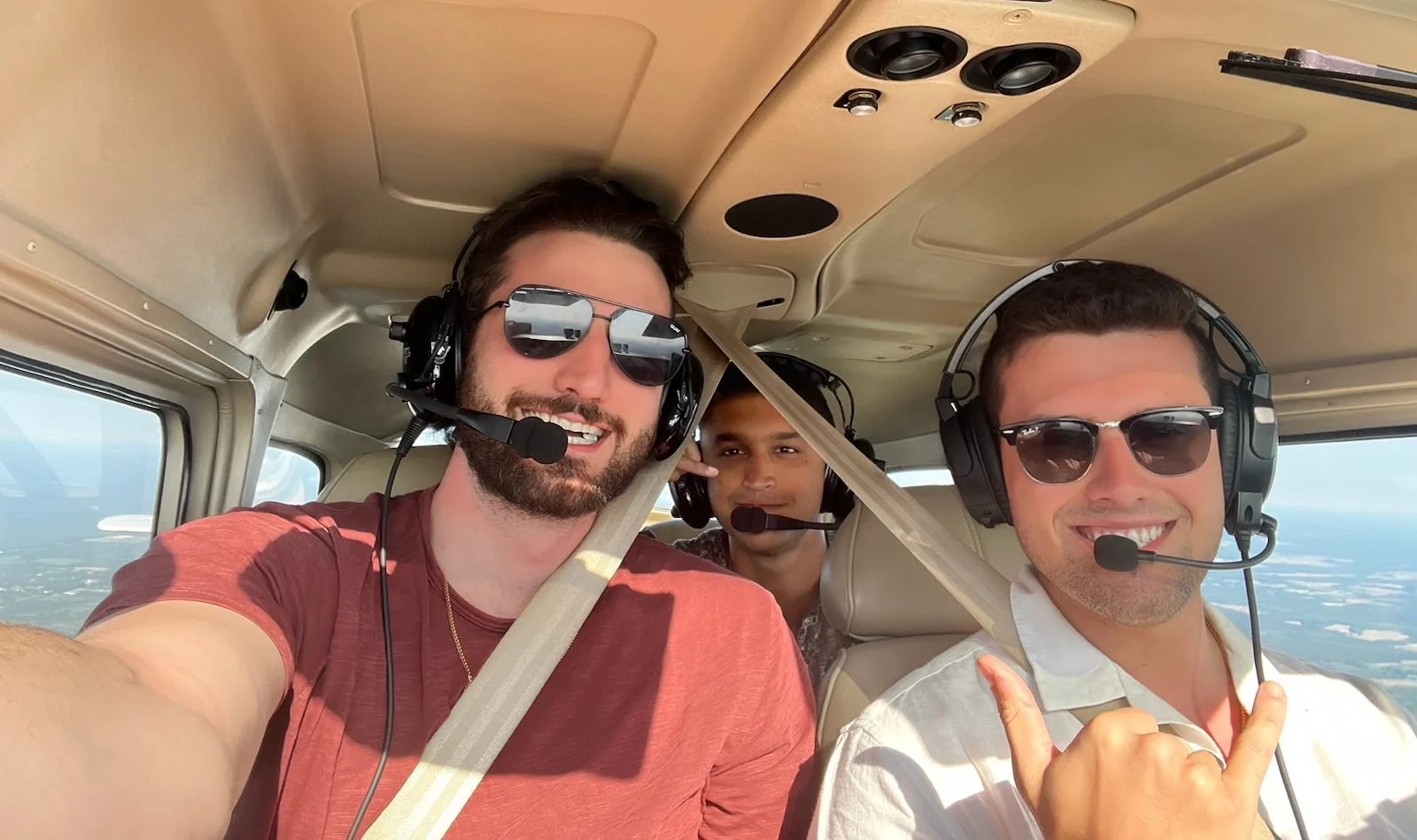 Private pilot in cockpit