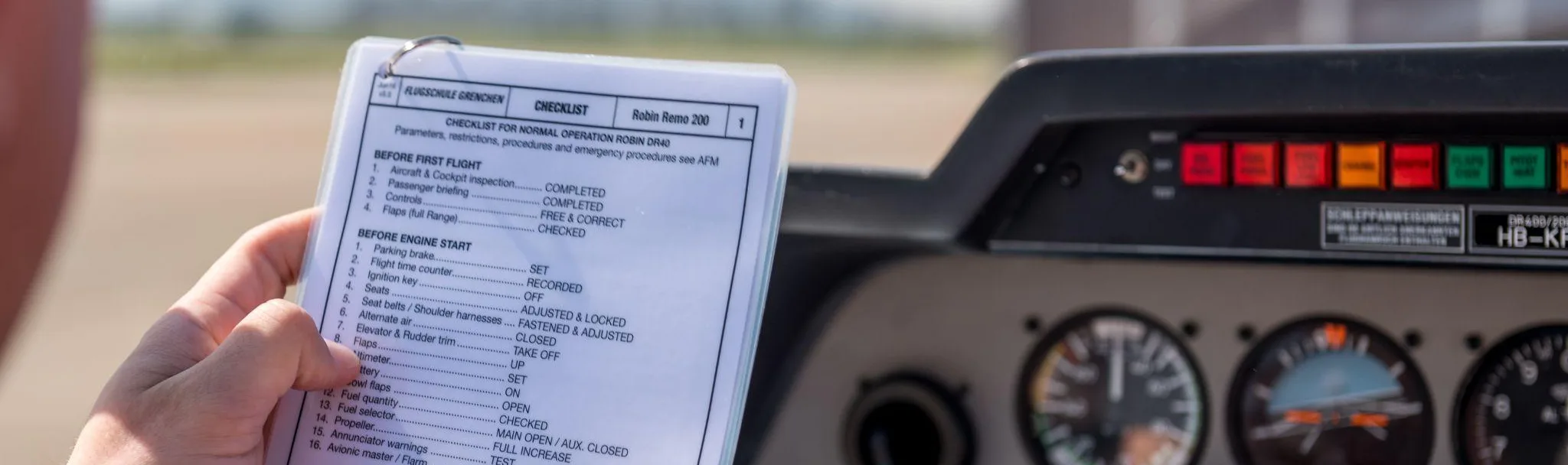 Pilot preparing for flight training